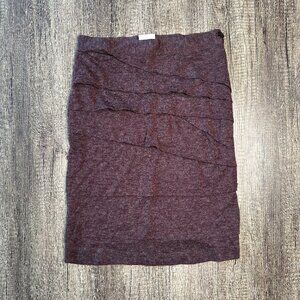 Anthropologie Coquille Purple Layered Ruffle Pencil Skirt - sz 2